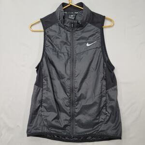 Nike Aeroloft Running Vest Black Reflective Silver Mens Small Lightweight Mesh